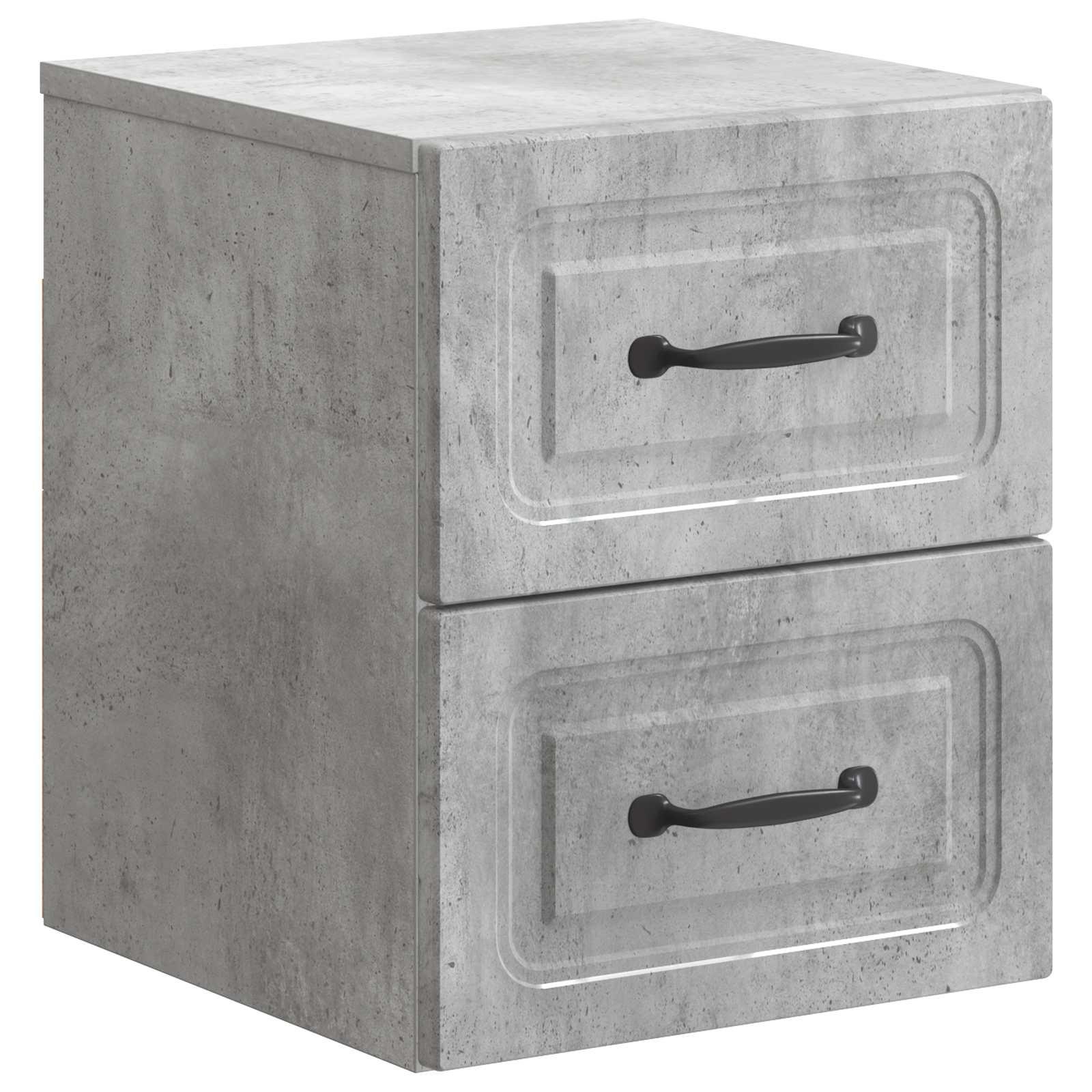 Væghængt Natbord Betongrå 34,5 x 33 x 40 cm Konstrueret træ billede