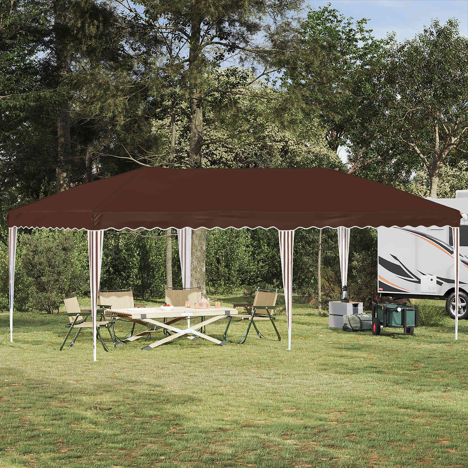 Pop-up Festtelt 575 x 290 x 245 cm Brun billede