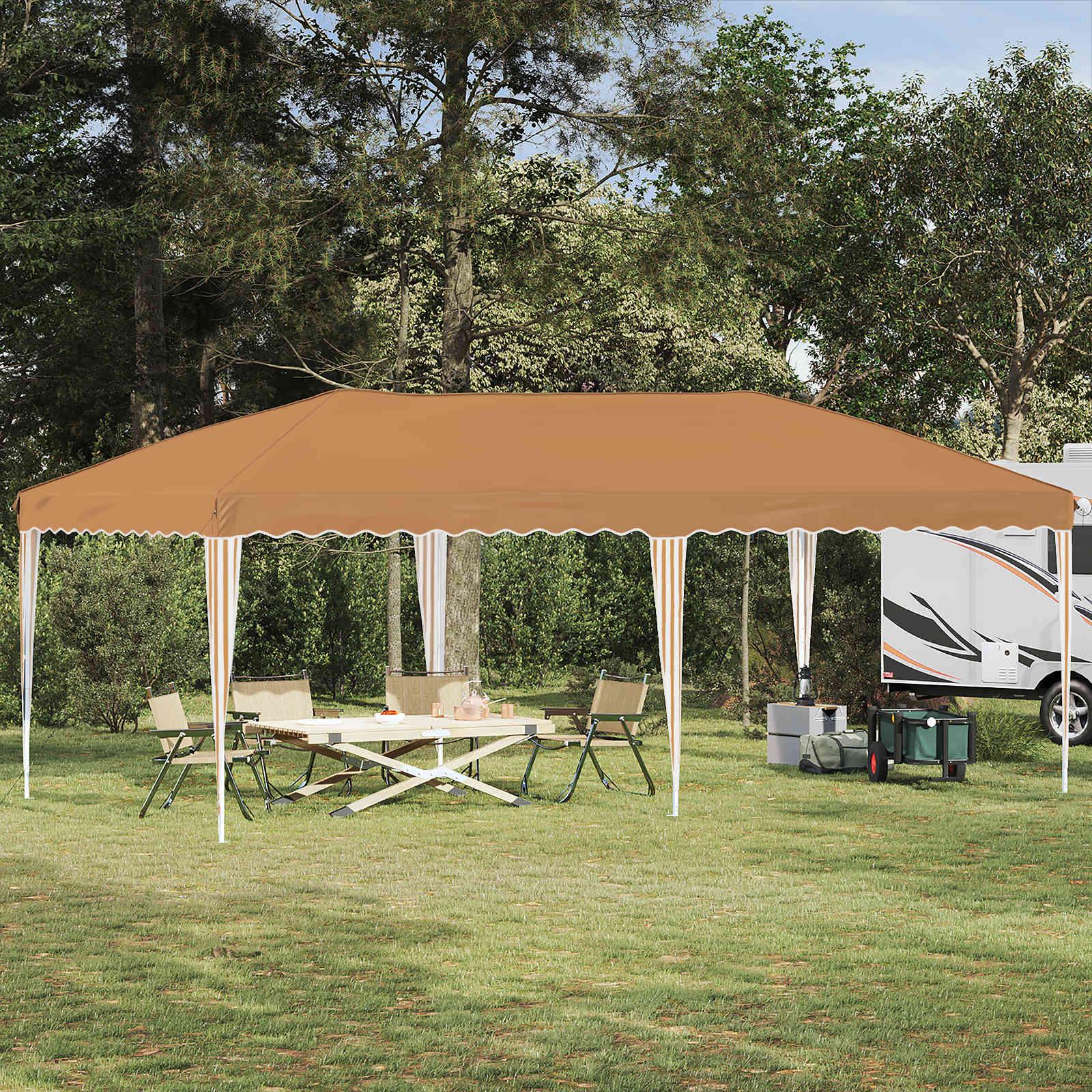 Pop-up Festtelt 575 x 290 x 245 cm Beige billede