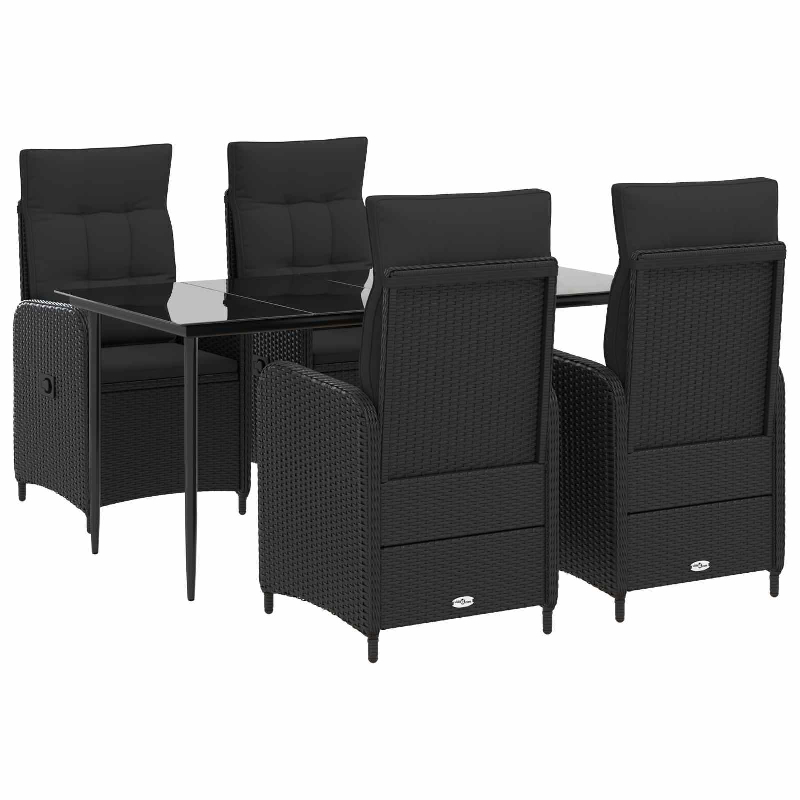 Sofa Bord Sæt med pude 5 stk PE rattan og pulverlakeret stål billede