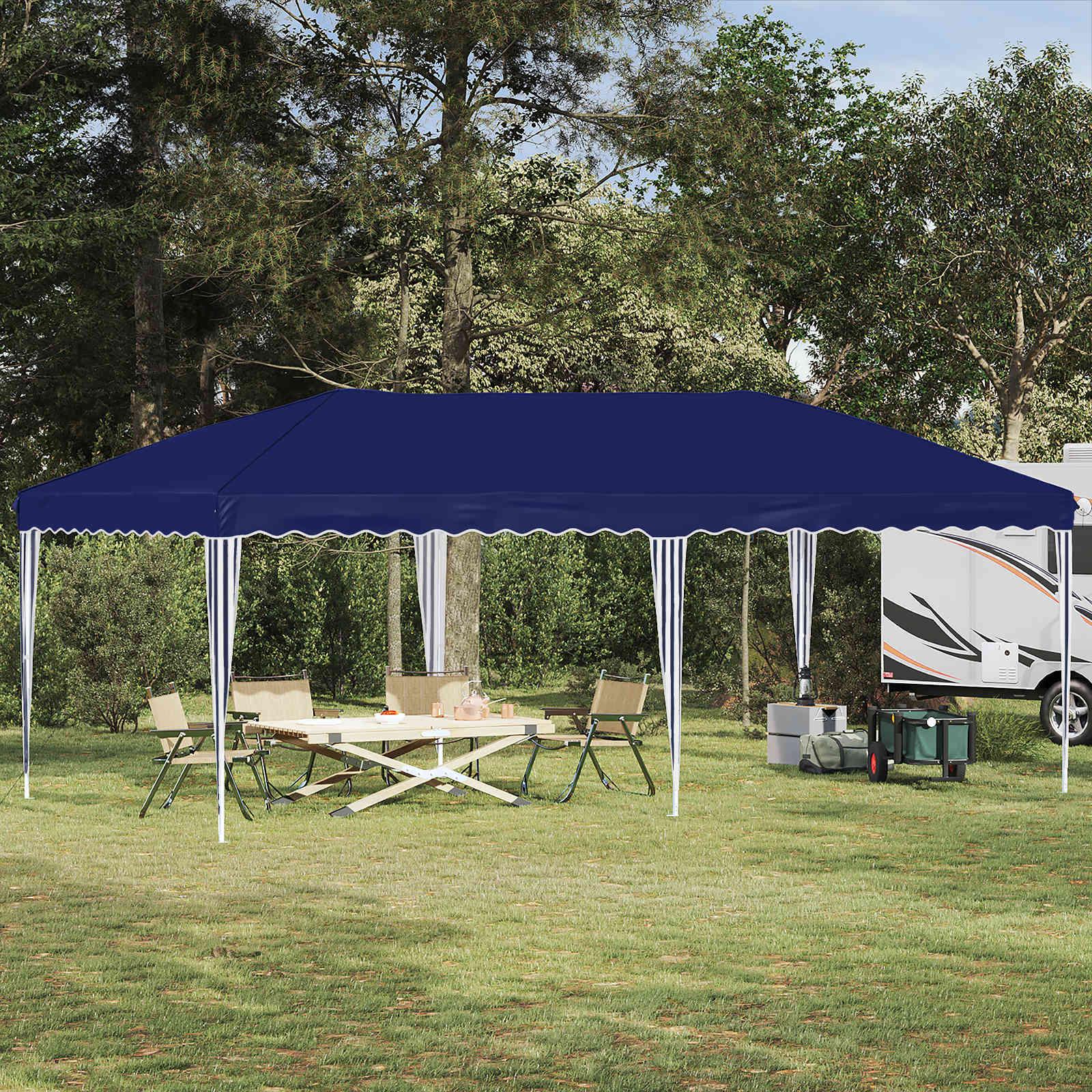 Pop-up Festtelt 575 x 290 x 245 cm Blå billede