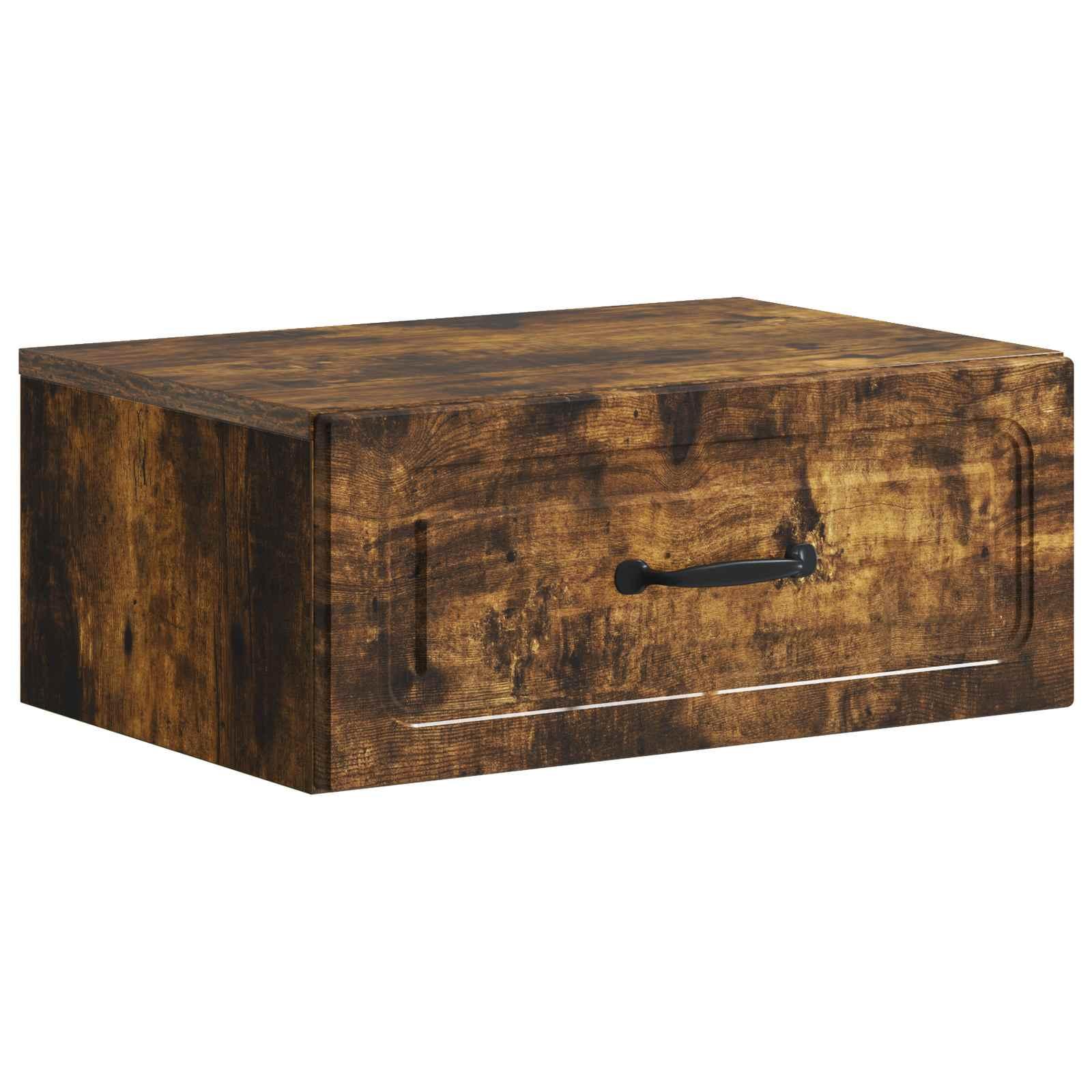 Væghængt Natbord Røget eg 49 x 34,5 x 20 cm Konstrueret træ billede