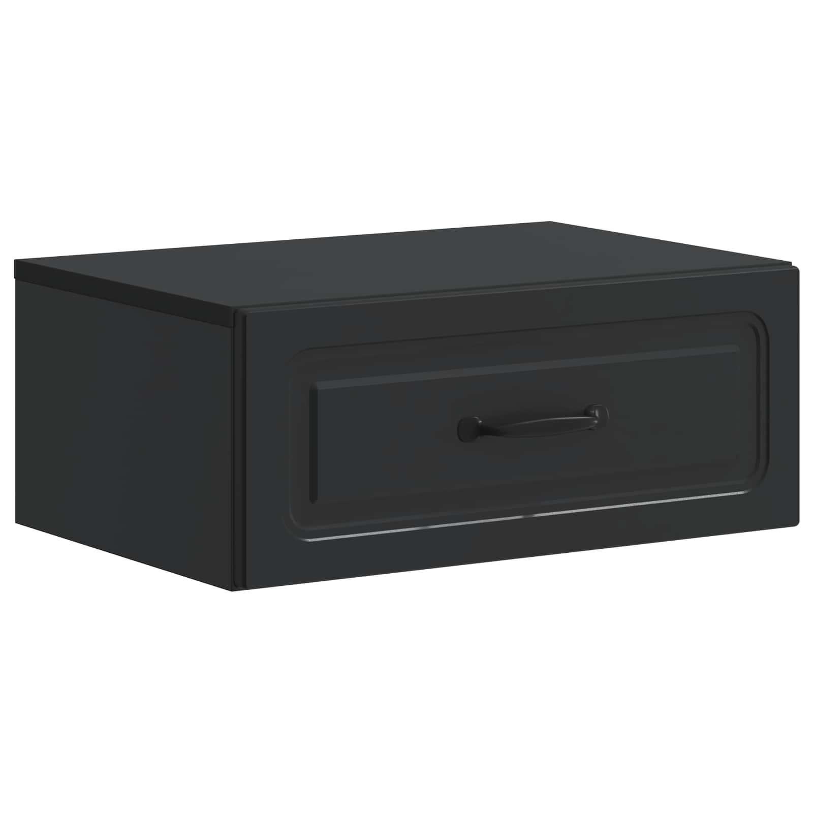 Væghængt Natbord Sort 49 x 34,5 x 20 cm Konstrueret træ billede