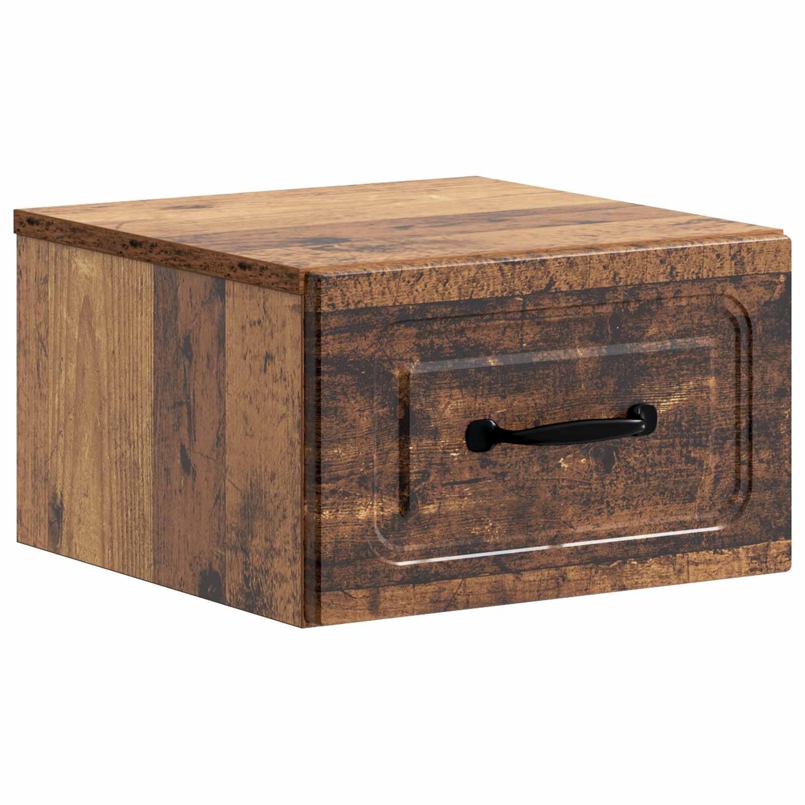Væghængt Natbord Gammelt træ 34,5 x 33 x 20 cm Konstrueret træ billede