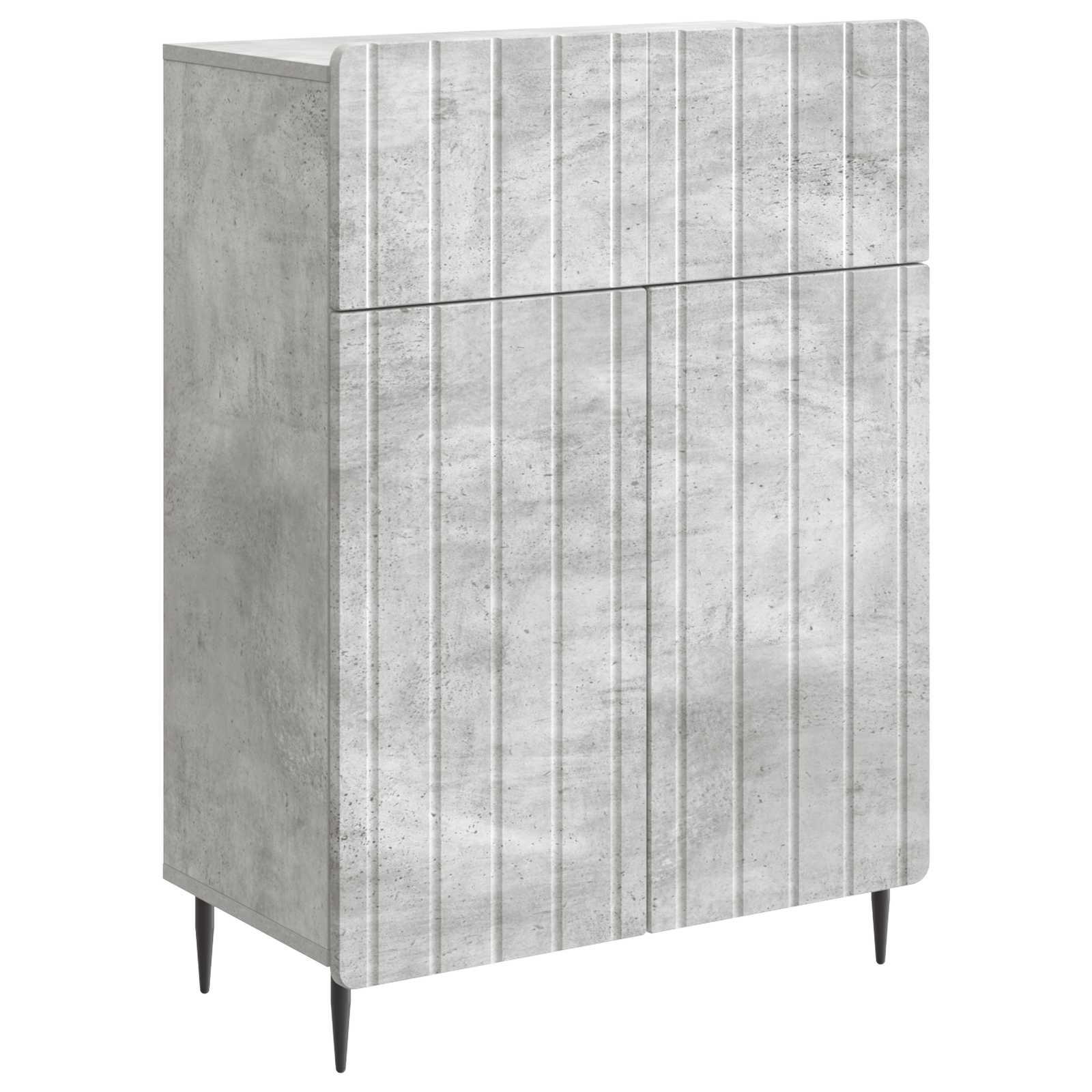 Sidebord med skuffe Betongrå 66 x 34,5 x 92 cm Konstrueret træ billede