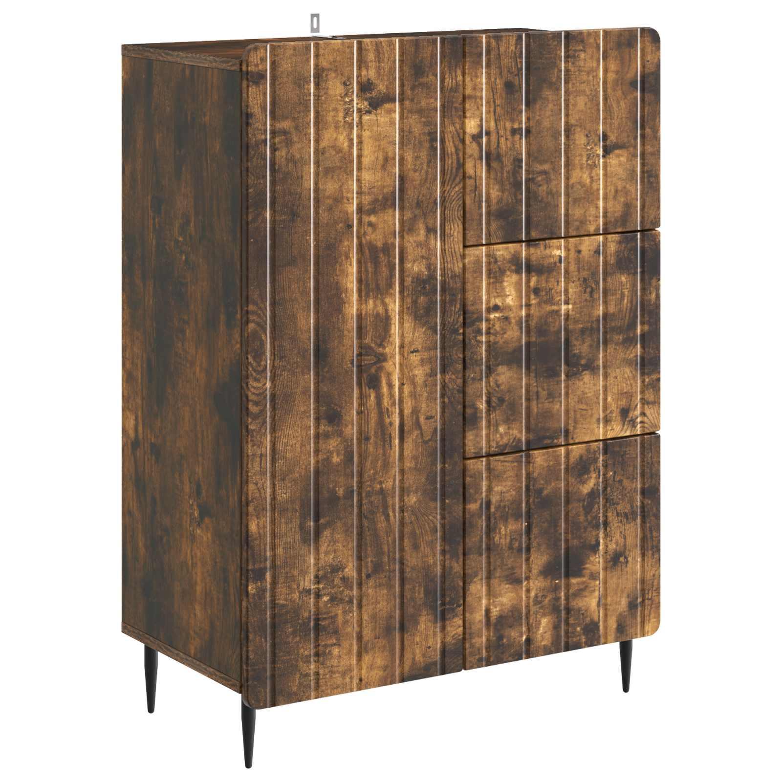 Sidebord Røget eg 66 x 34,5 x 91,5 cm Konstrueret træ billede