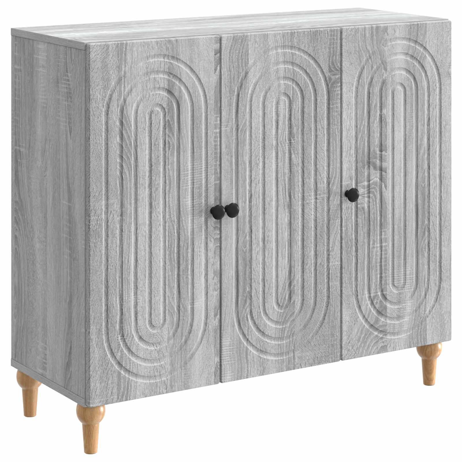 Sidebord Grå sonoma-eg 89 x 34,5 x 80 cm Konstrueret træ billede