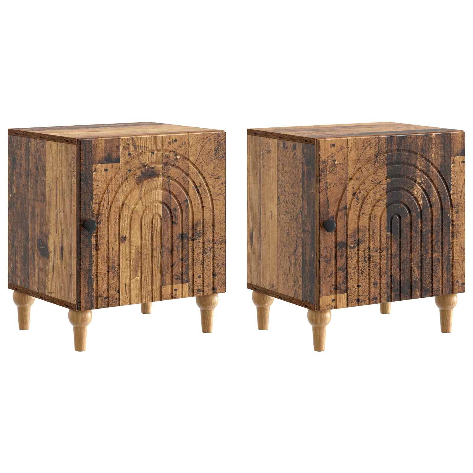 Natskab 2 stk Gammelt træ 43 x 34,5 x 50 cm Konstrueret træ billede