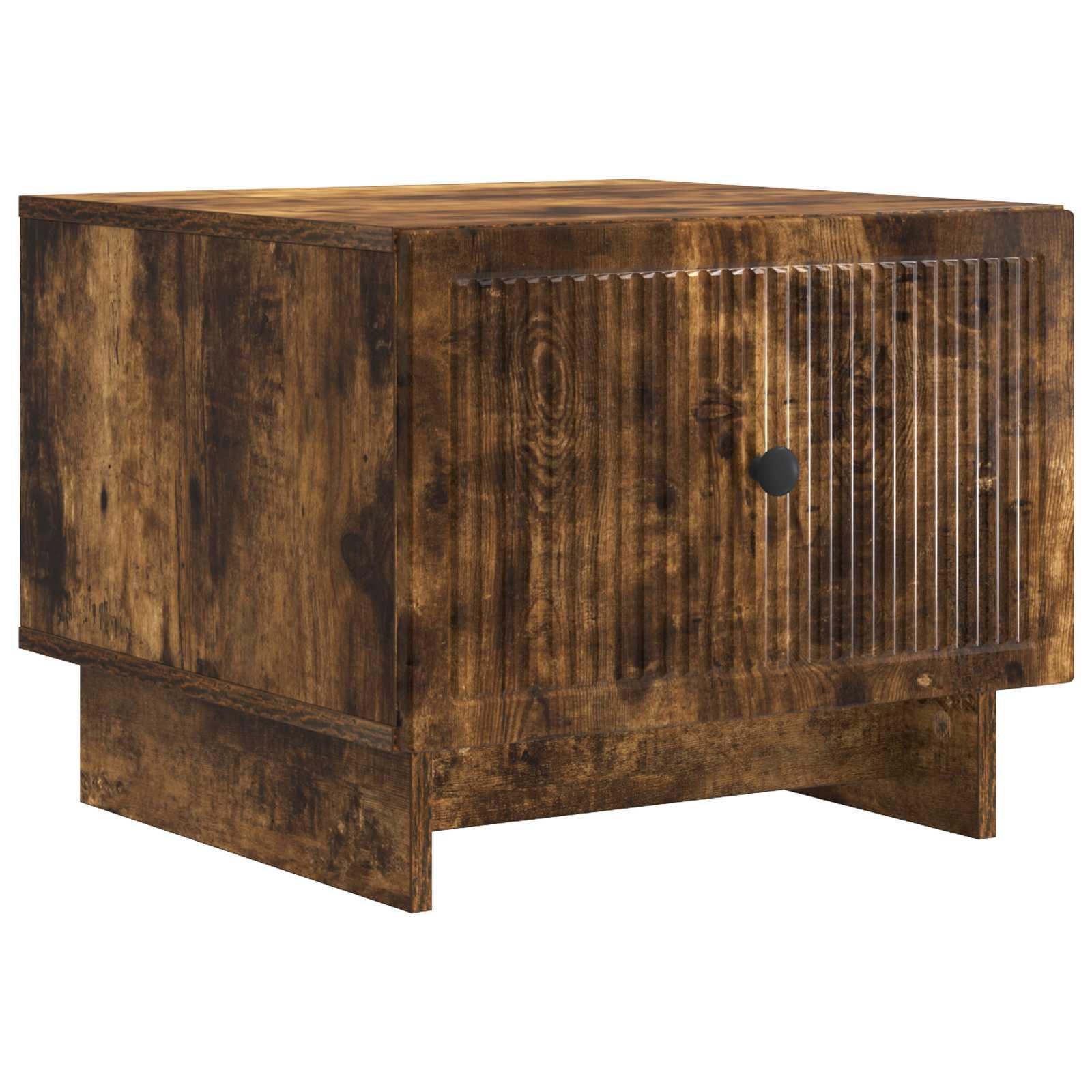 Sofabord med skuffe Røget eg 49 x 50 x 40 cm Konstrueret træ billede