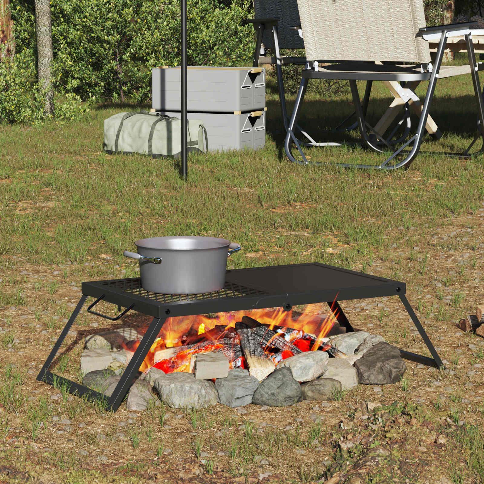 Foldbart Camping Grill Sort 31,5 x 26,5 x 4 cm Legeret Stål billede