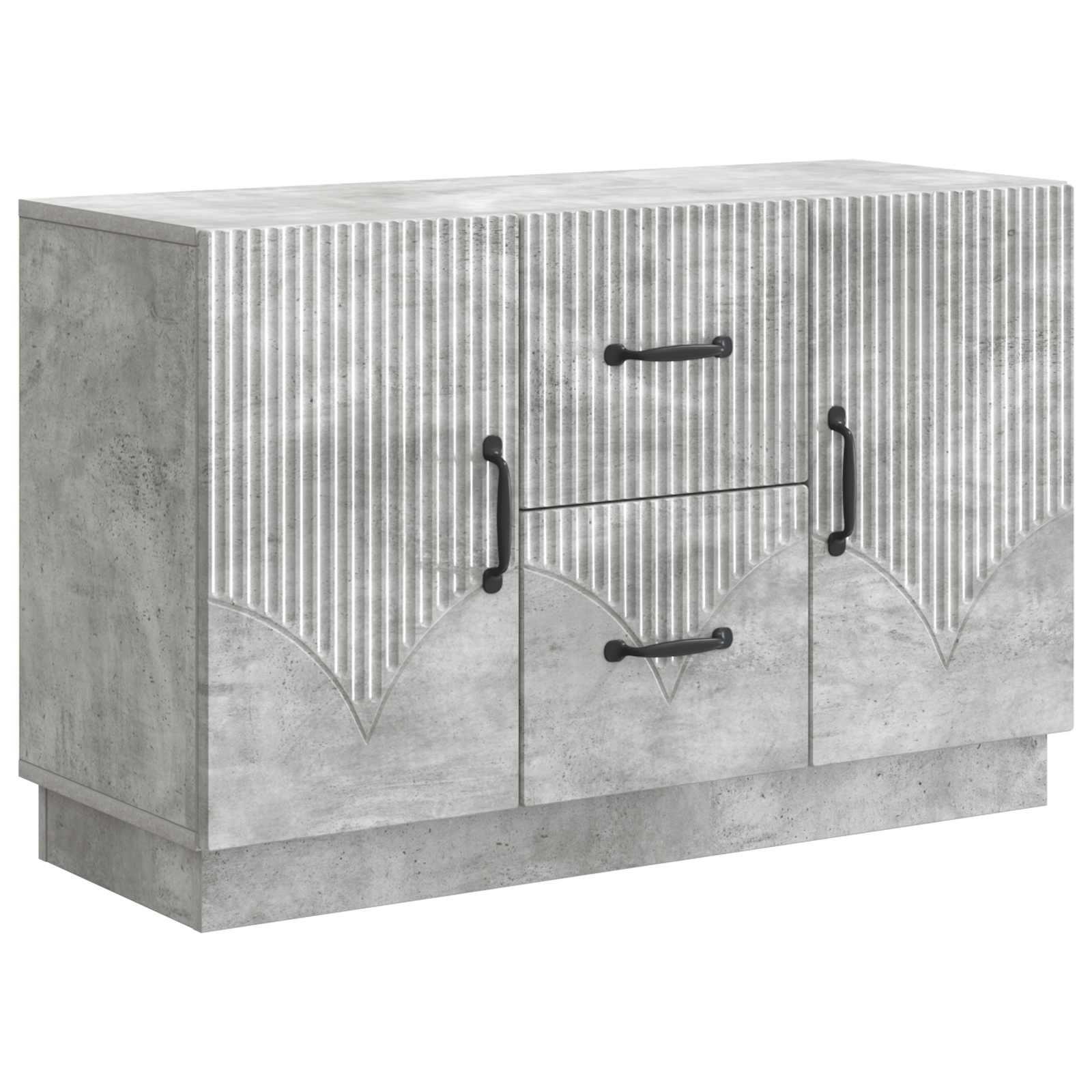 Sidebord med skuffe Betongrå 89 x 34,5 x 57 cm Konstrueret træ billede