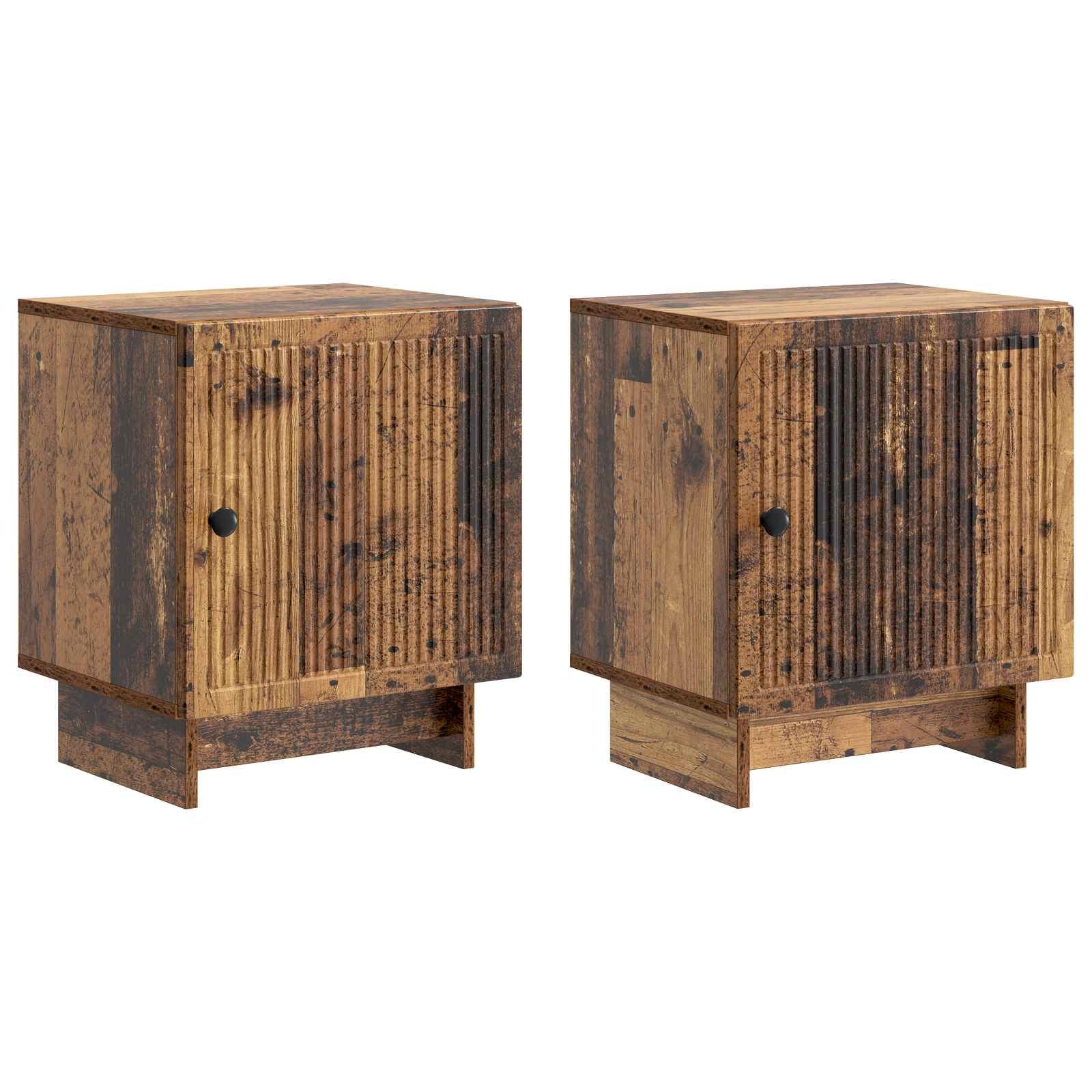 Natskab 2 stk Gammelt træ 43 x 34,5 x 50 cm Konstrueret træ billede