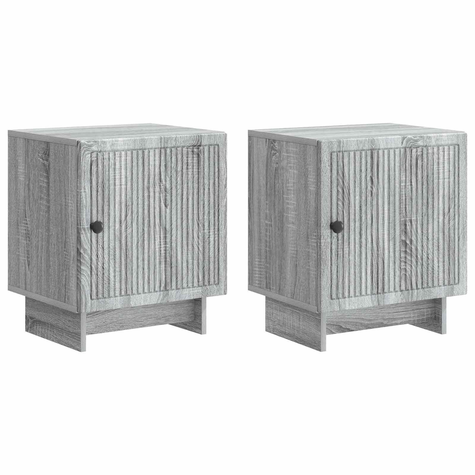 Natskab 2 stk Grå sonoma-eg 43 x 34,5 x 50 cm Konstrueret træ billede