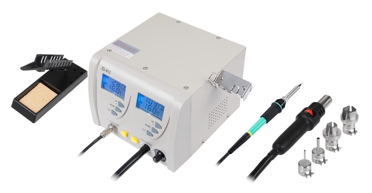 SMD loddestation med varmluft og kolbe - ZD-912