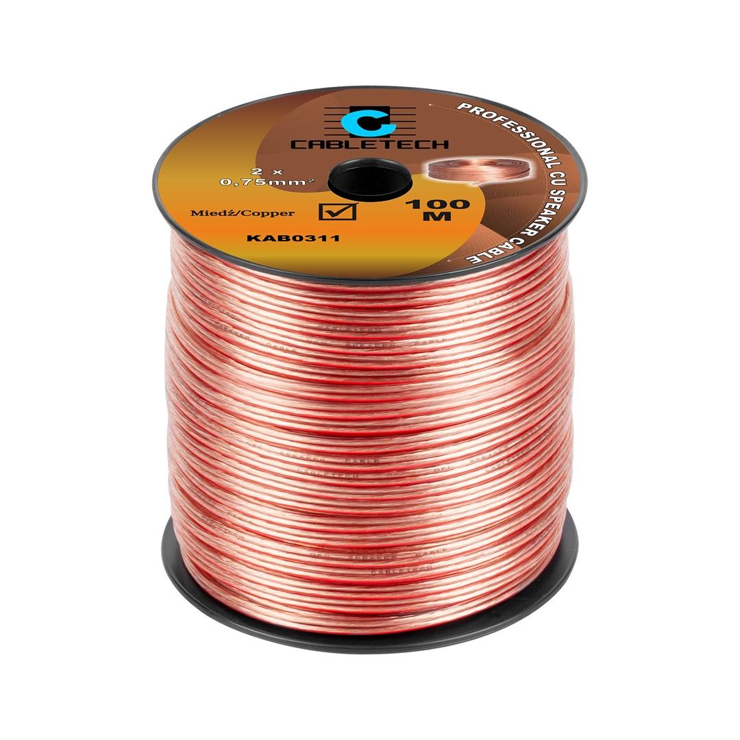CABLETECH KAB0311 højttalerkabel 2×0,75 mm² - 100 m kobber billede