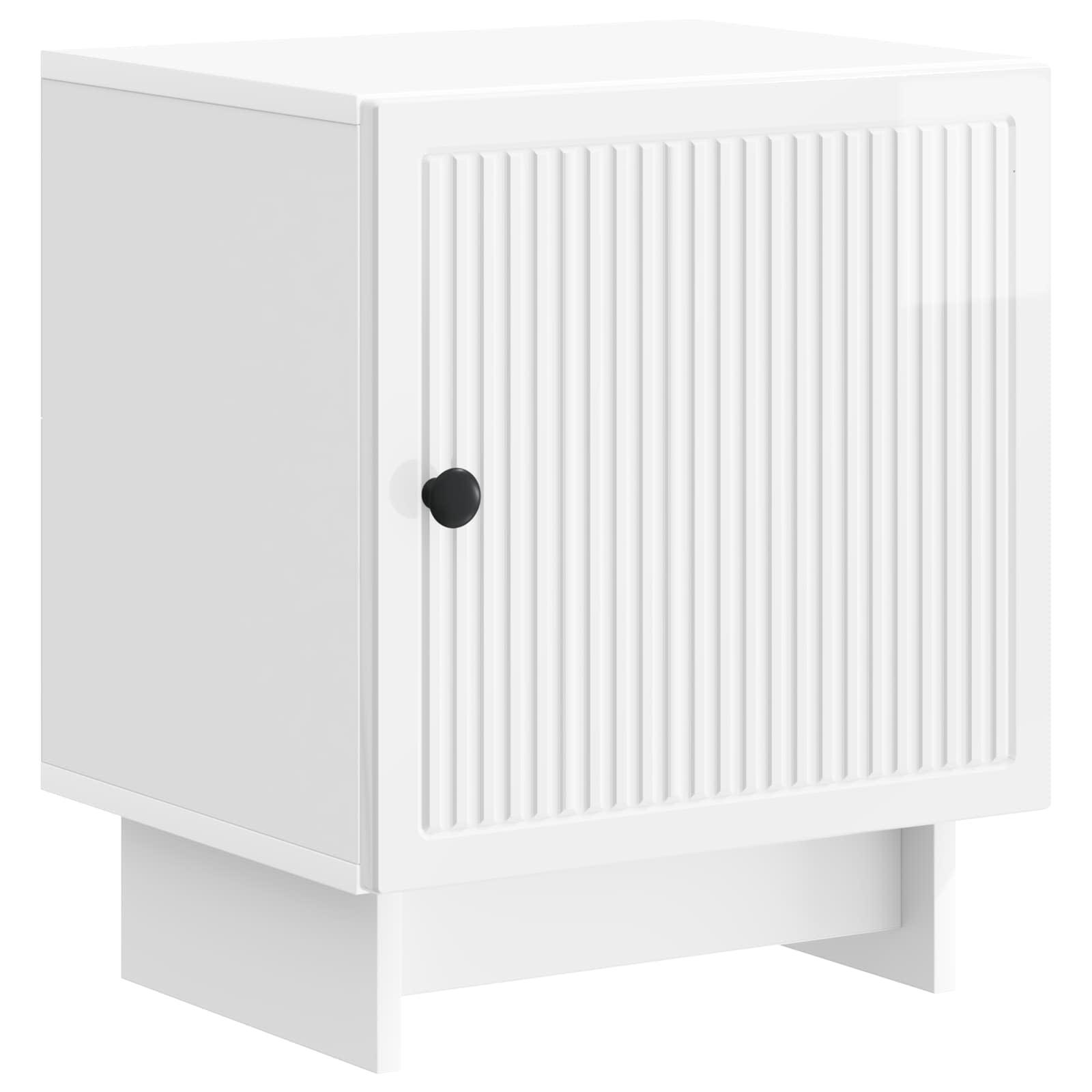Natskab Hvid højglans 43 x 34,5 x 50 cm Konstrueret træ billede