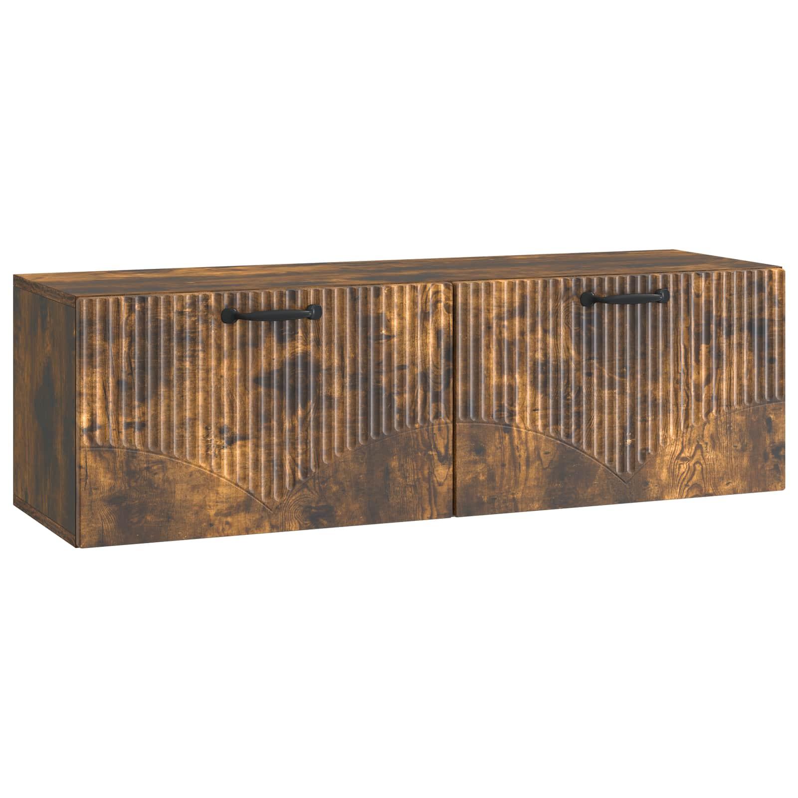Væghængt TV-skab Røget eg 98 x 31 x 30 cm Konstrueret træ billede