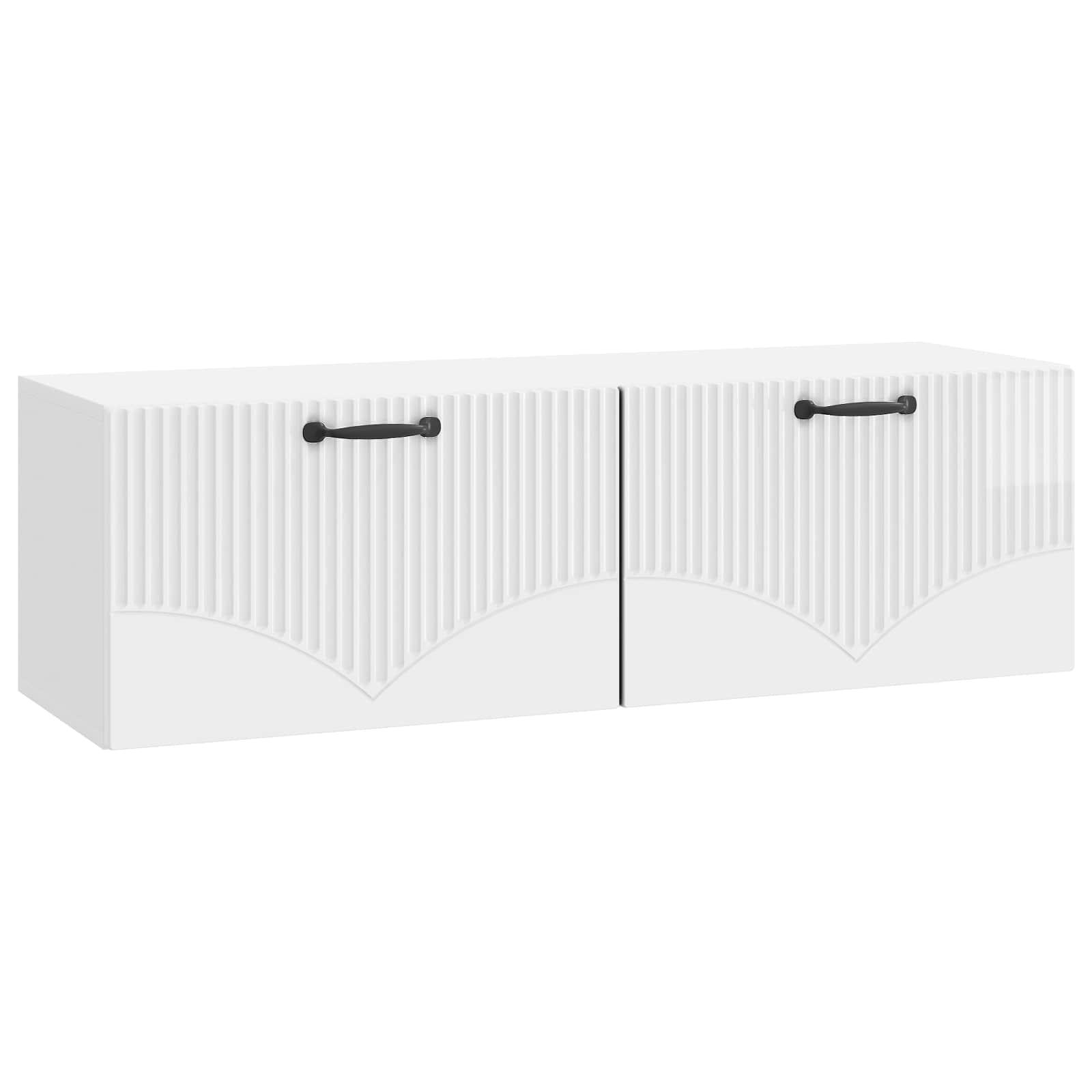 Væghængt TV-skab Hvid højglans 98 x 31 x 30 cm Konstrueret træ billede
