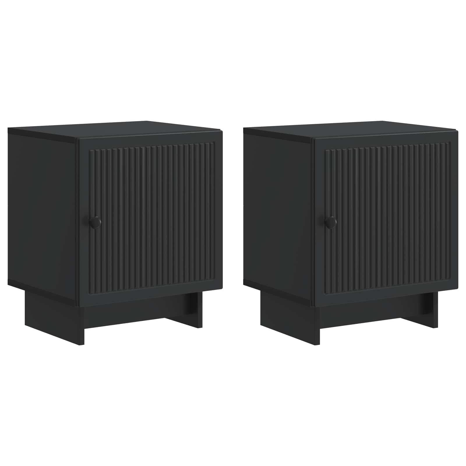 Natskab 2 stk Sort 43 x 34,5 x 50 cm Konstrueret træ billede