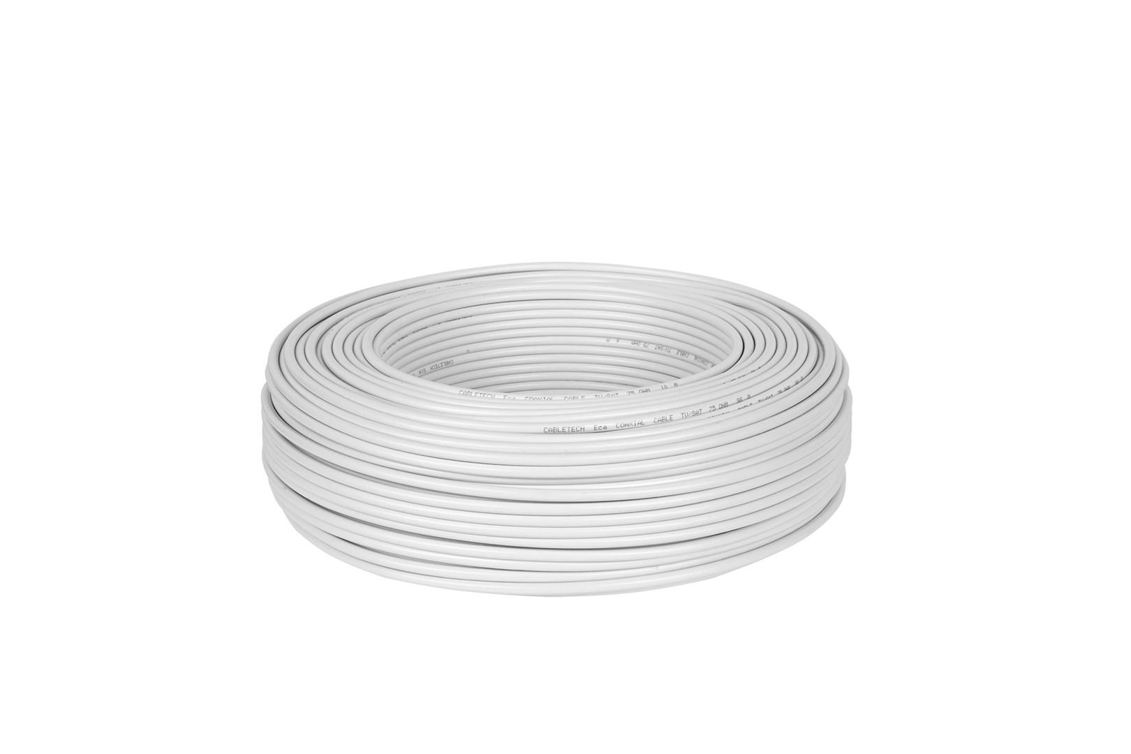 CABLETECH TV/SAT koaksialkabel - 150 m, hvid billede