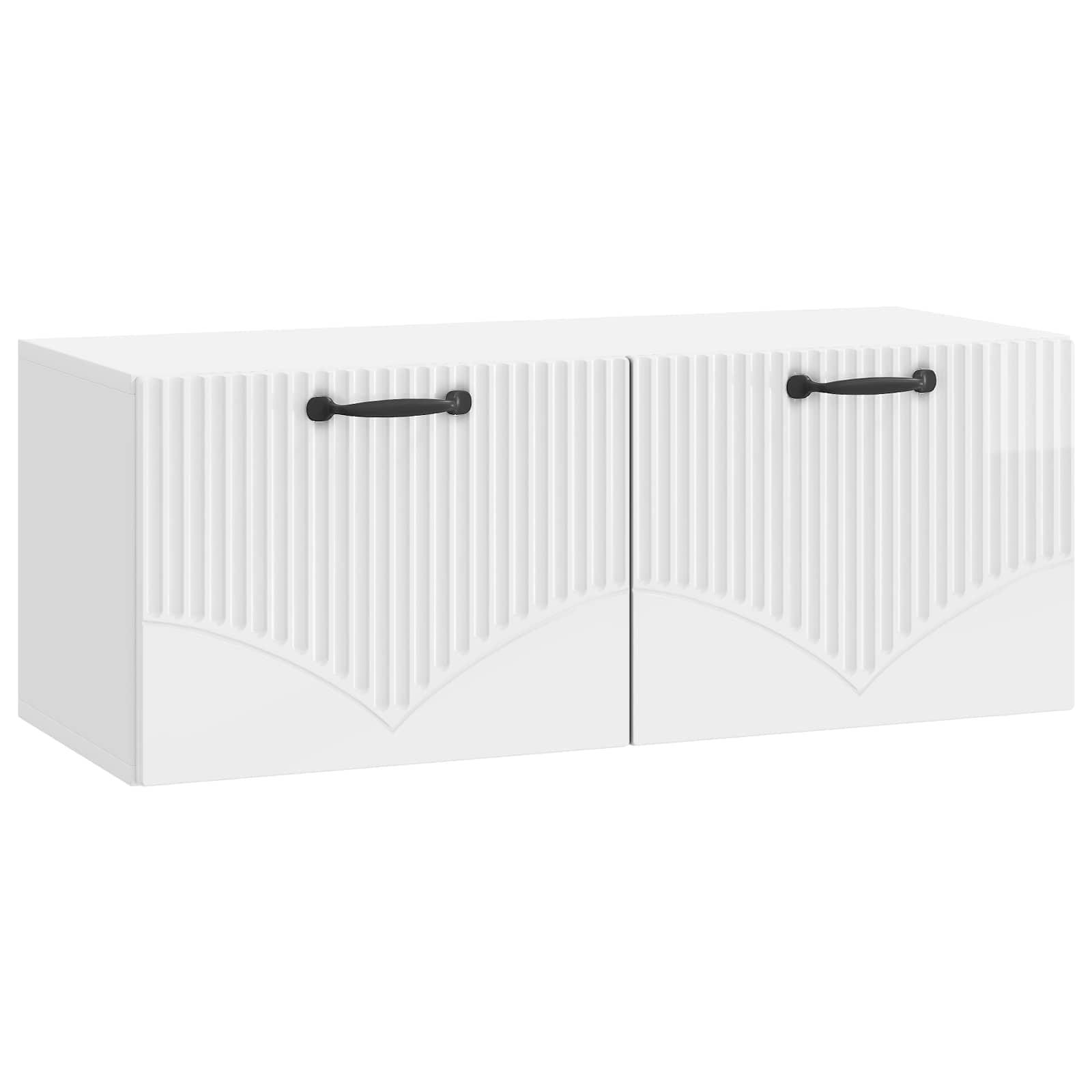 Væghængt TV-skab Vægmonteret Hvid højglans 78,5 x 31 x 30 cm billede