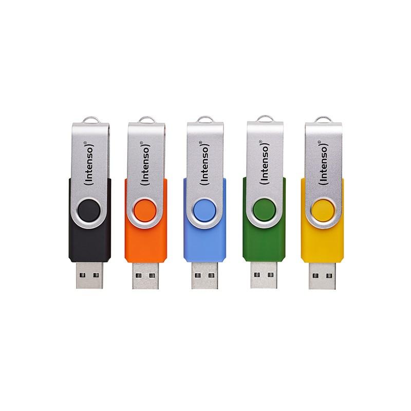Intenso Office Line USB stik – multipakke 5×32 GB, USB-A 3.2 Gen 1, assorterede farver billede