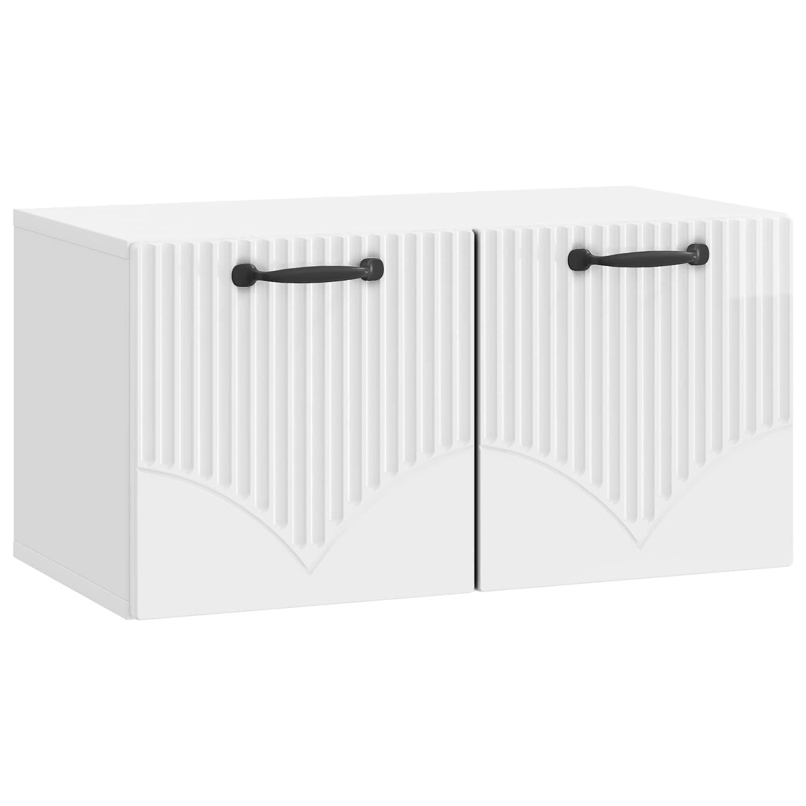 Væghængt TV-skab Vægmonteret Hvid højglans 59,5 x 31 x 30 cm billede