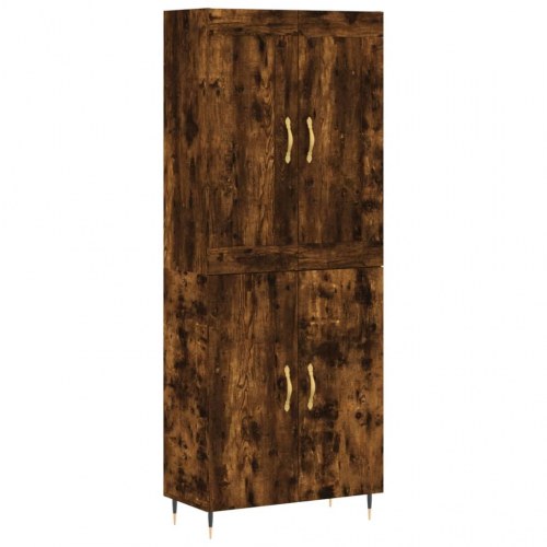 Højskab 69,5x34x180 cm konstrueret træ røget egetræsfarve