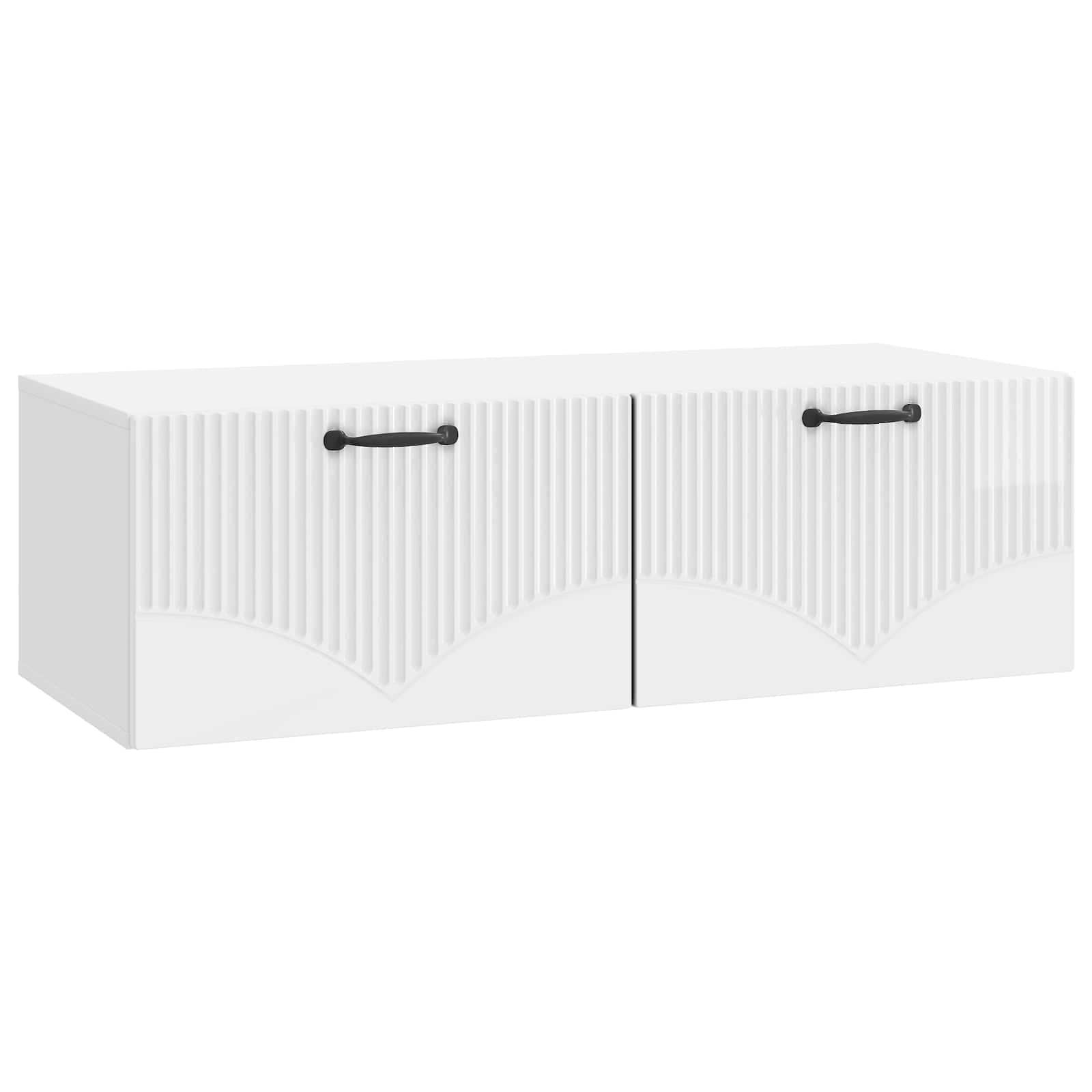 Væghængt TV-skab Hvid højglans 98 x 41 x 30 cm Konstrueret træ billede