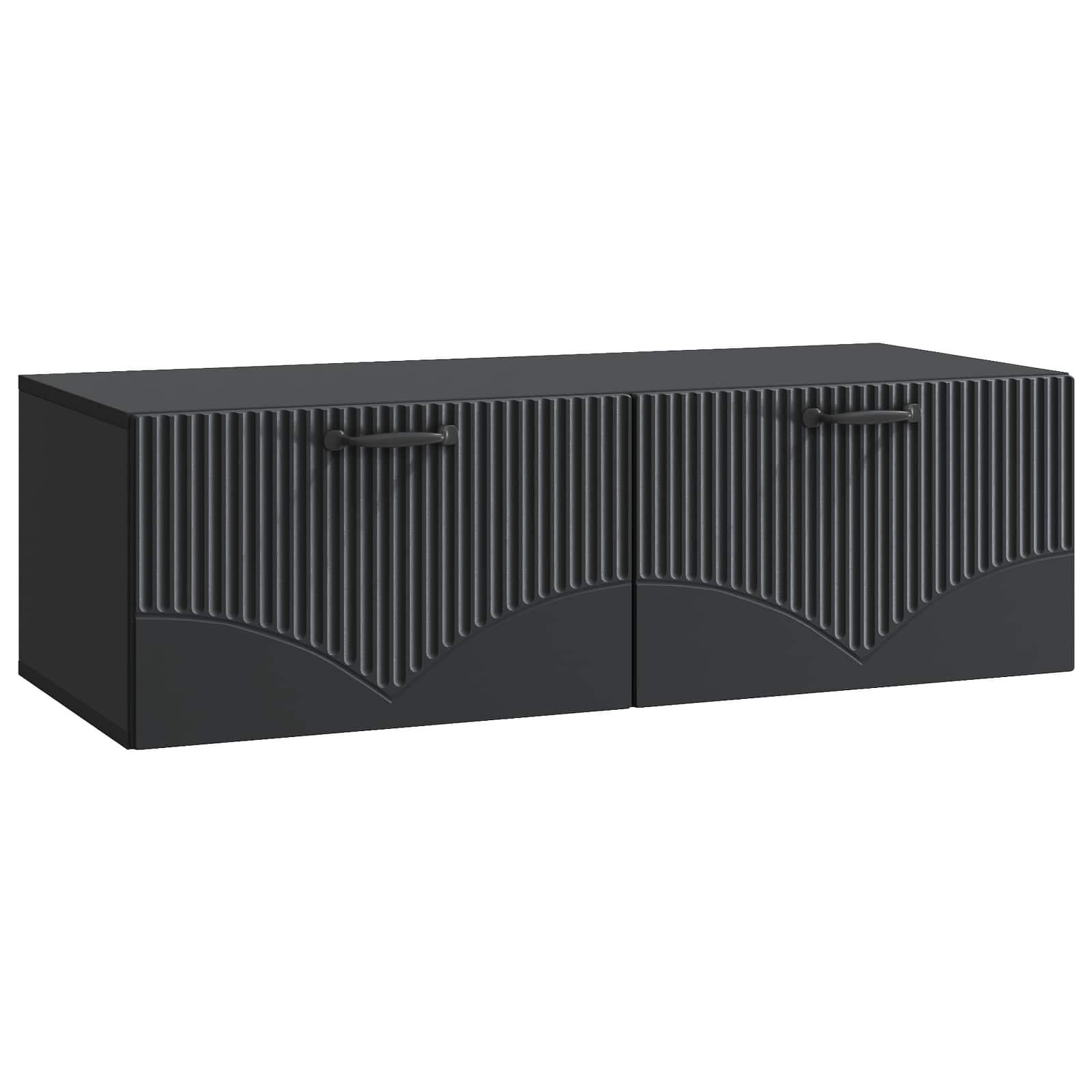 Væghængt TV-skab Sort 98 x 41 x 30 cm Konstrueret træ billede