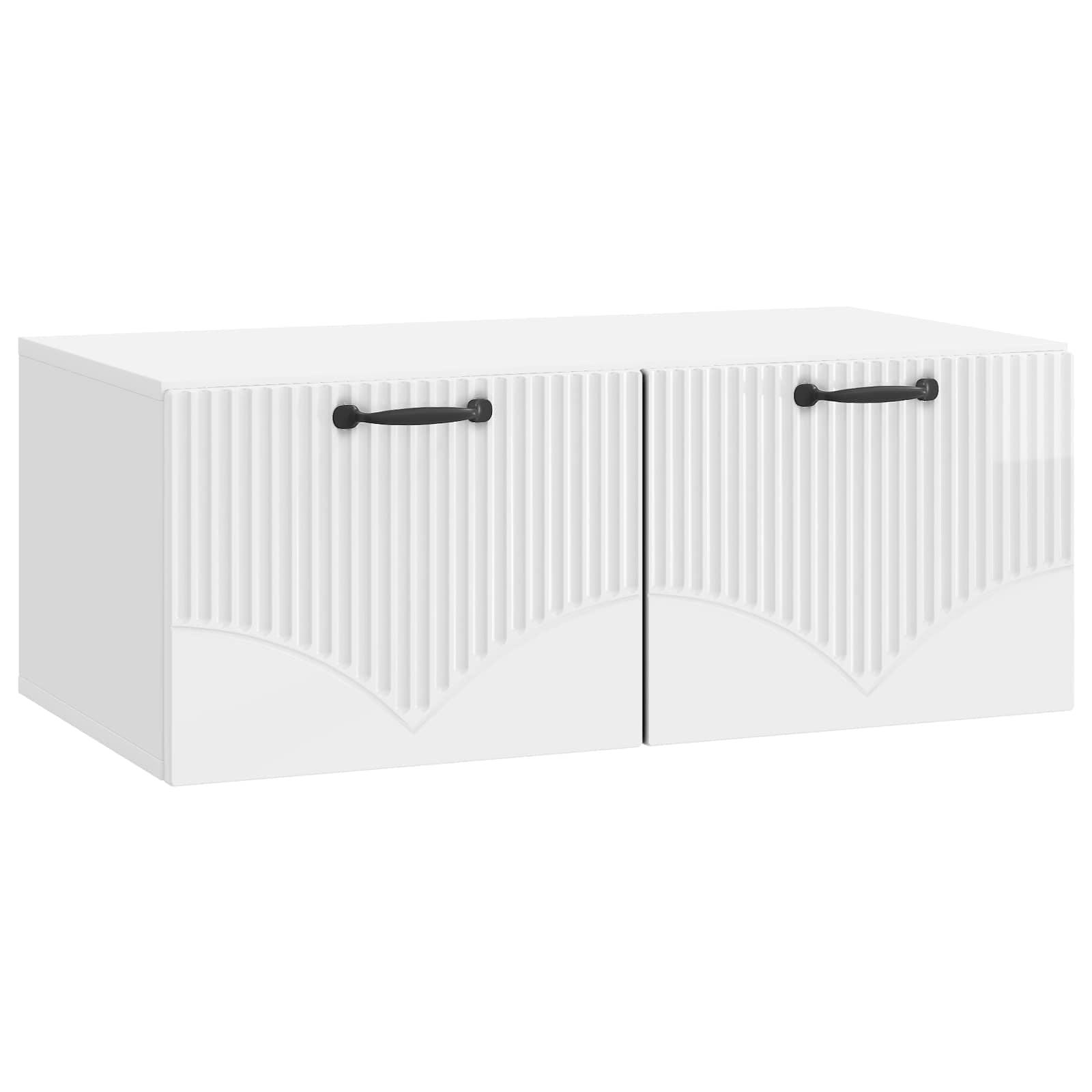 Væghængt TV-skab Vægmonteret Hvid højglans 78,5 x 41 x 30 cm billede
