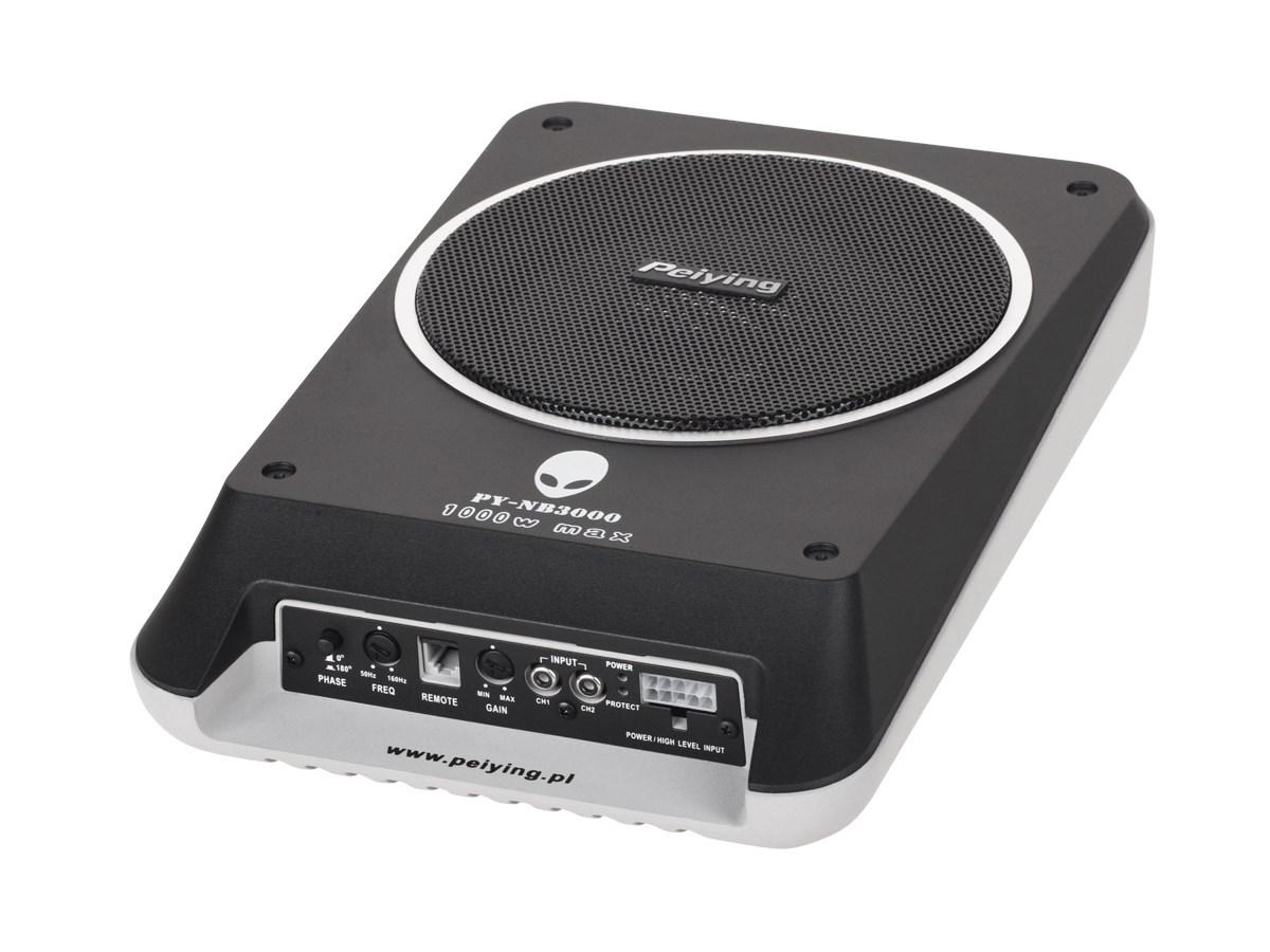 Peiying PY-NB3000 aktiv subwoofer til bil - kompakt under-sæde bas billede