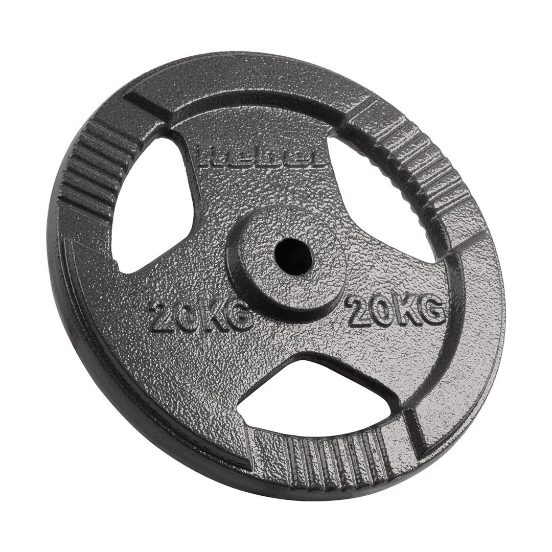 Rebel vægtskive i støbejern 20 kg - 31 mm hul, greb billede