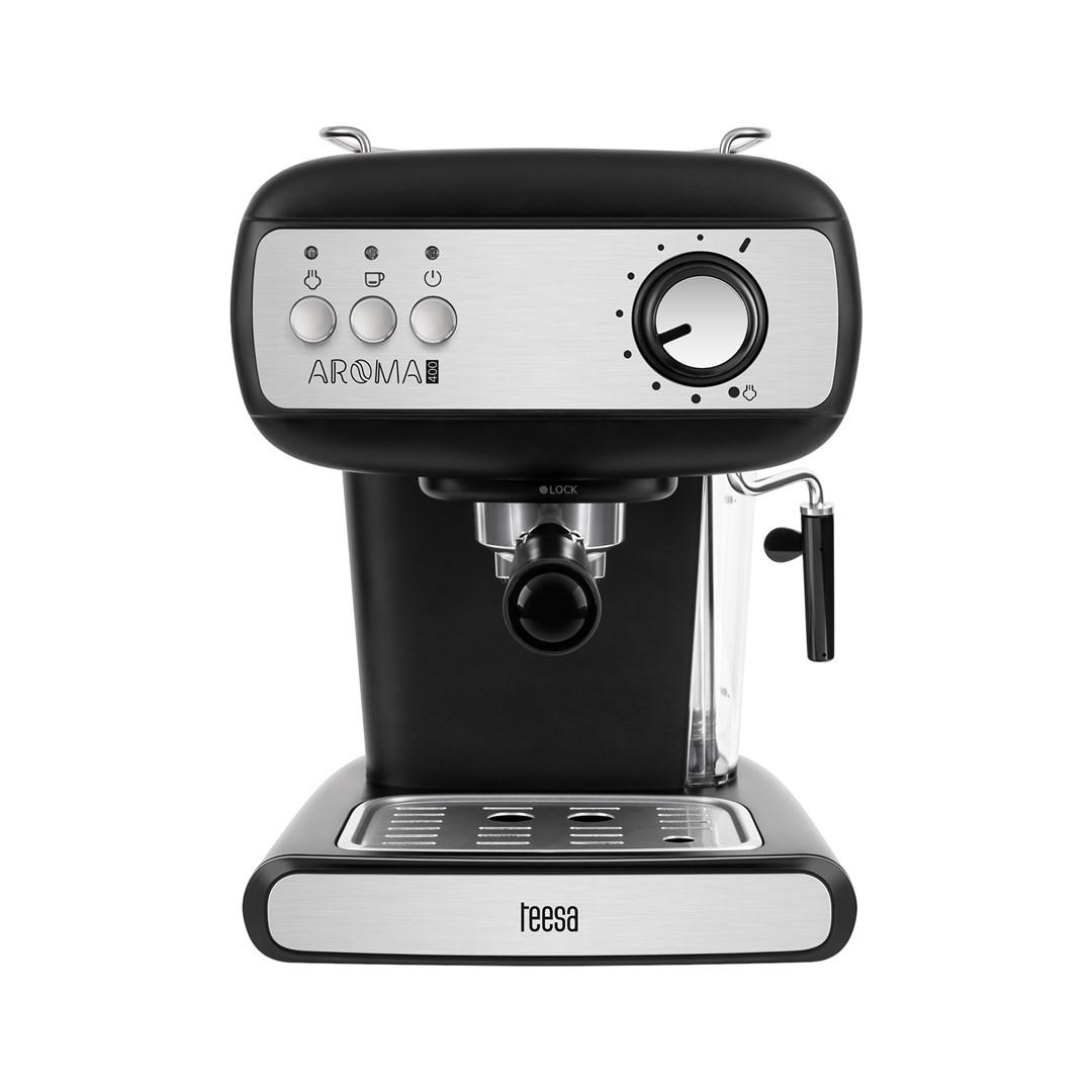 teesa AROMA 400 espressomaskine med damprør - sort/sølv