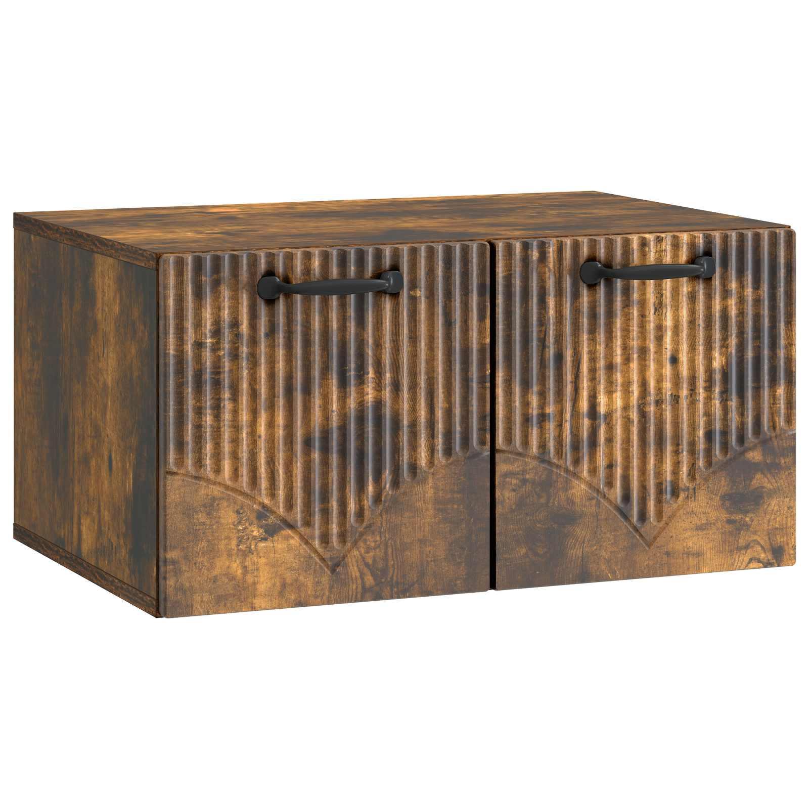 Væghængt TV-skab Røget eg 59,5 x 41 x 30 cm Konstrueret træ billede