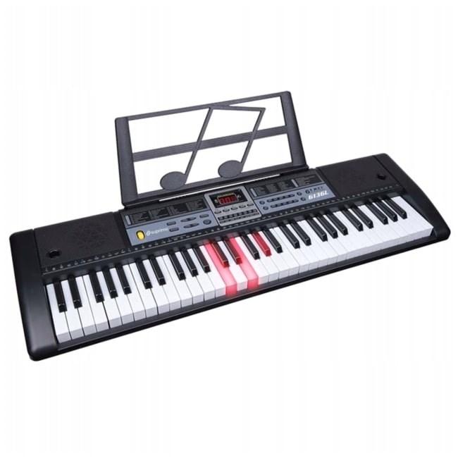 SUPRIMO 6136L keyboard med mikrofon - 61 tangenter, læringslys til børn billede