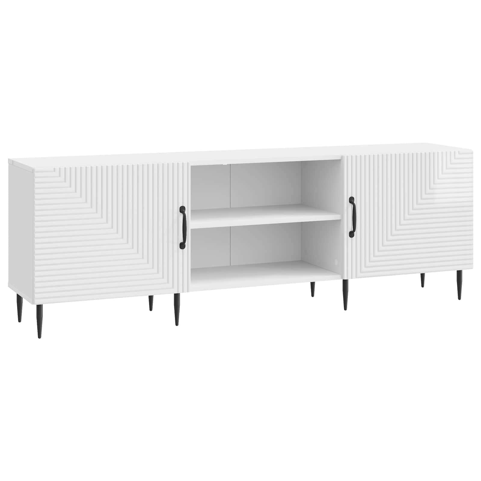 TV-skab Hvid højglans 150 x 31 x 50 cm Konstrueret træ billede