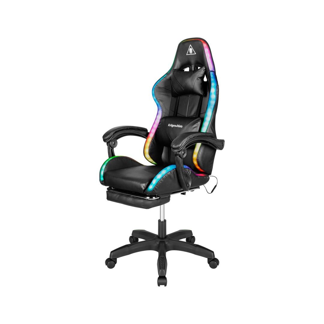 Kruger & Matz GX-150 gamer stol – sort med LED-lys billede