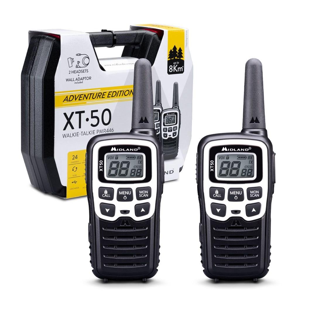 Midland XT50 Adventure - walkie talkie sæt, 24 kanaler, PMR446, sort/grå billede