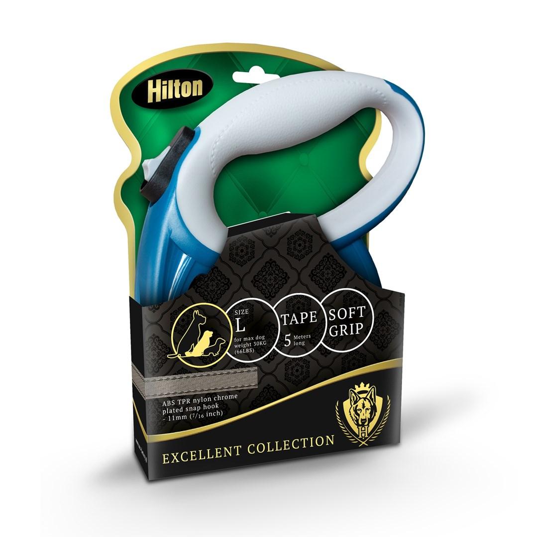 Hilton Smart Dog L - udtrækkelig hundeline 5 m, navy/grå (op til 30 kg) billede