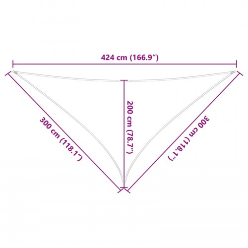 Udendørs Solsejl 3 x 3 x 4,24 m 100% polyester Oxford