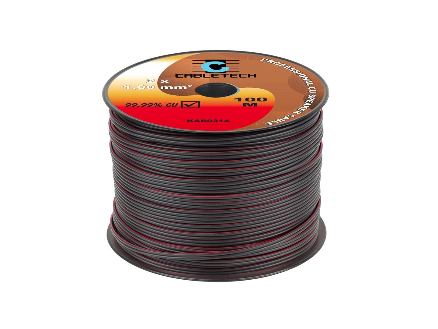 CABLETECH KAB0314 højttalerkabel 1,0 mm² – sort, 100 m billede