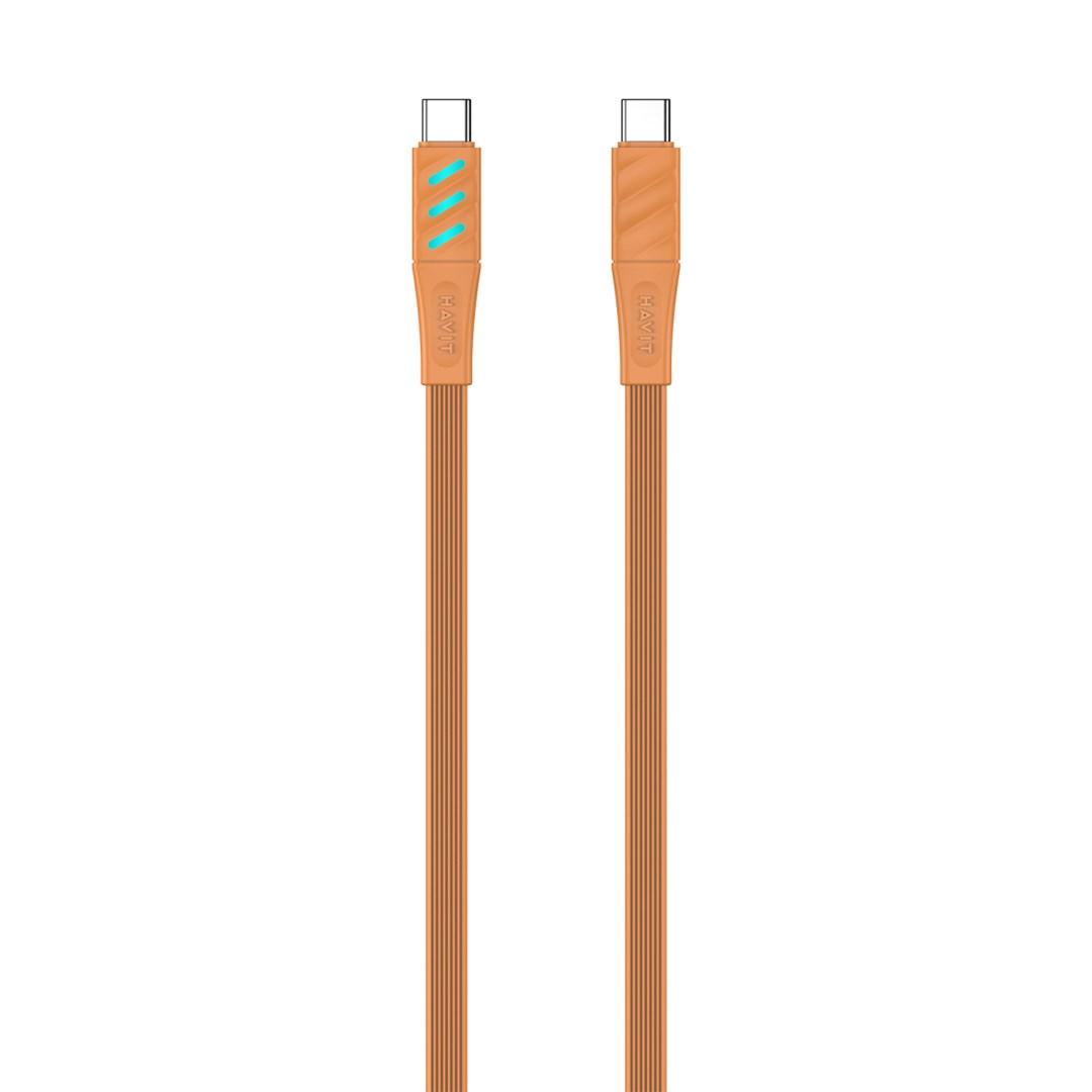 Havit CB6254 USB-C til USB-C opladningskabel 1 m – orange billede