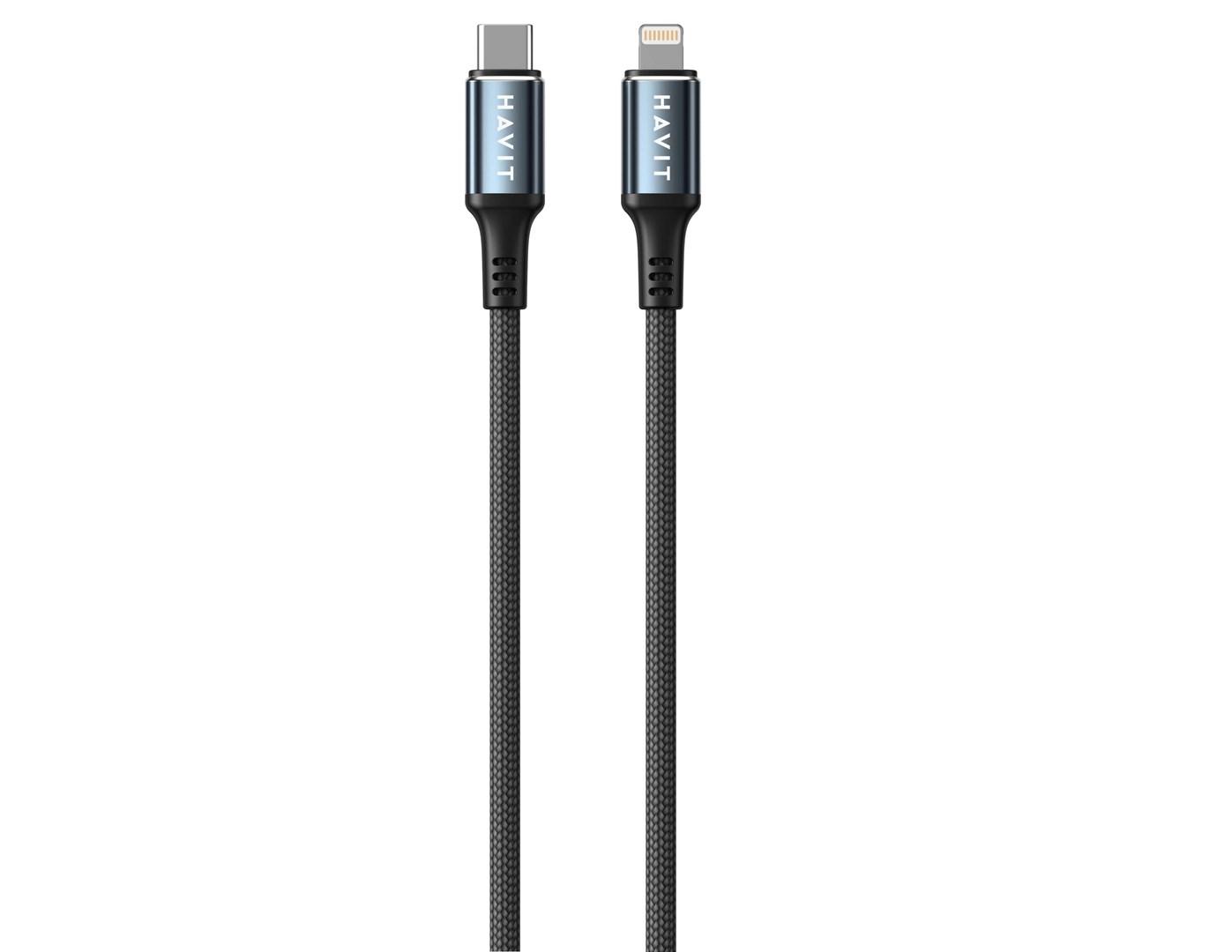Havit CB6311 USB-C til Lightning kabel 1 m – sort billede