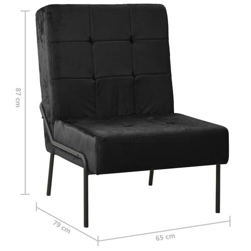 Lænestol 65x79x87 cm fløjl sort