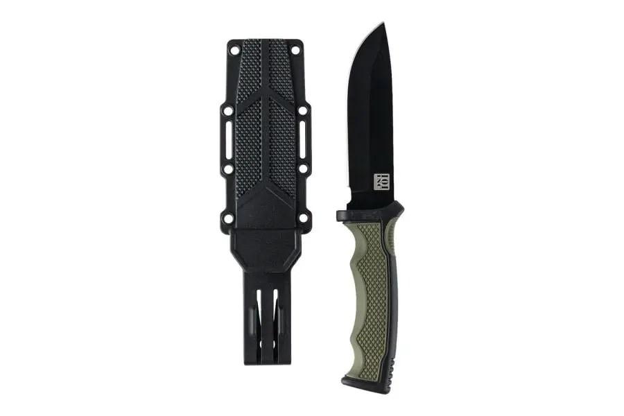 101 INC Bushawk 9244 fast kniv med skede - sort/grøn billede