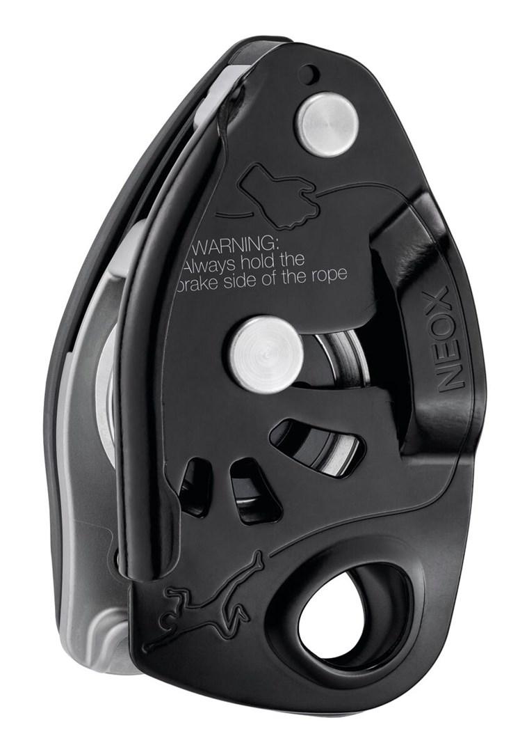 Petzl Neox - assisteret bremse-tuber til klatring, aluminium - sort billede