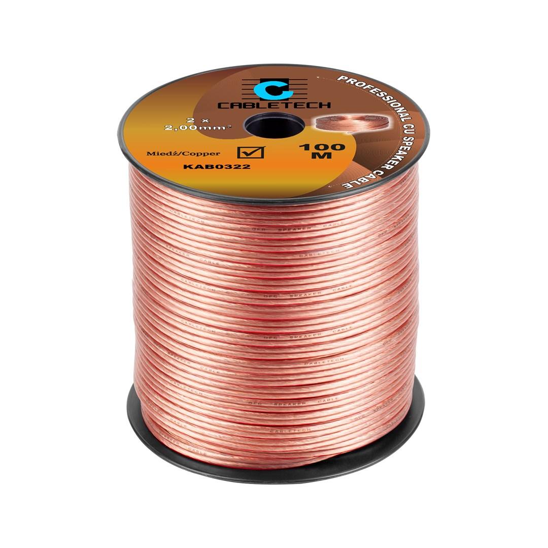 CABLETECH KAB0322 højttalerkabel 2 × 2,00 mm² - 100 m kobber