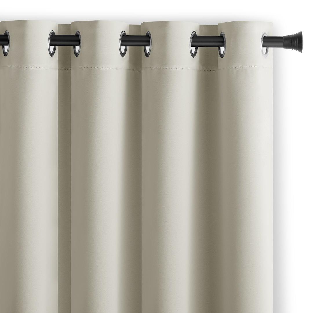 Mørklægningsgardin BLACKOUT - creme, klassisk, øskner, 140×245 cm billede