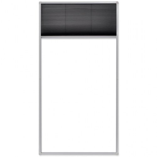 Insektnet til vindue plissé 80 × 160 cm - hvid ramme, sort net